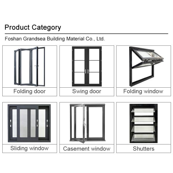 Grandsea Factory Direct High Quality Porte Wooden Grain Waterproof External Aluminum Sliding Double Tempered Glass Doors