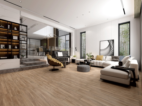 48 X 8 Inches Non Slip Indoor Porcelain Tiles Matt Surface Wood Look Brown Color