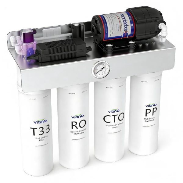 UV Tankless RO Water Filter, 400 GPD, 1.5:1 Low Waste, Quick-Change Cartridges, Under Sink Purifier