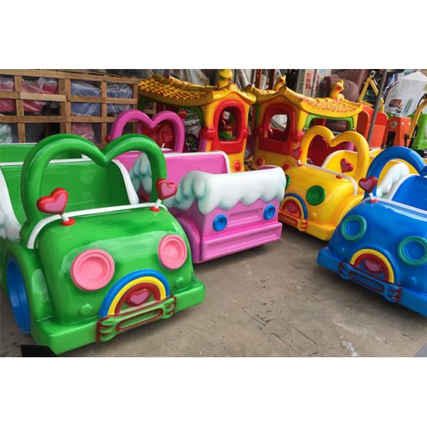 Colorful Kiddie Train Rides Chasing Car Type With 40 M Steel Track