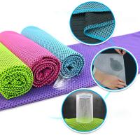 Logo personnalisé Imprimer Super sec Sports Microfibre serviette Arctique Cool serviette avec technique tissée bouteille pour les adultes dans le camp
