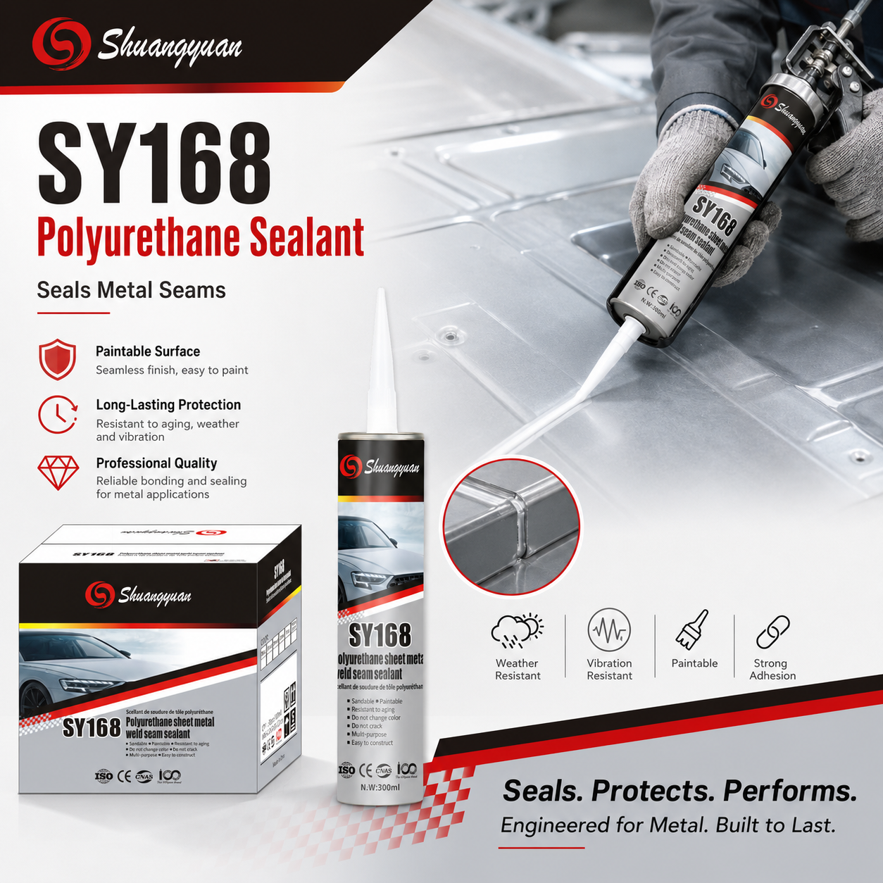 300ml Automotive Polyurethane Seam Sealer for Car Body Repair