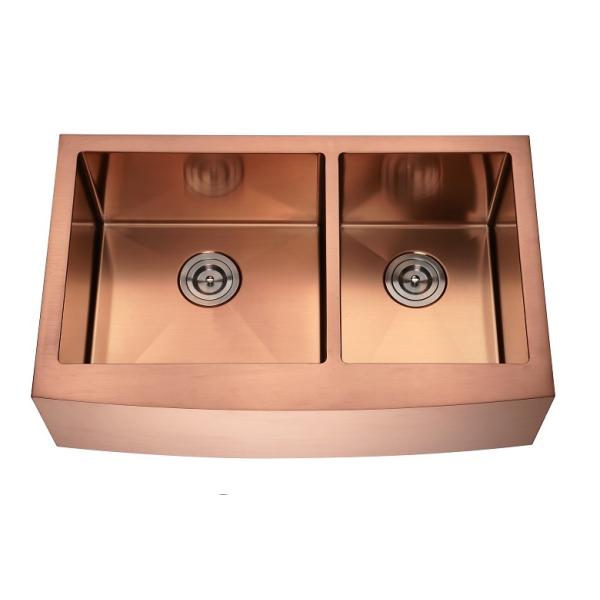Custom Two Bowl 33 Inch Farmhouse Sink Stainless Steel Durable