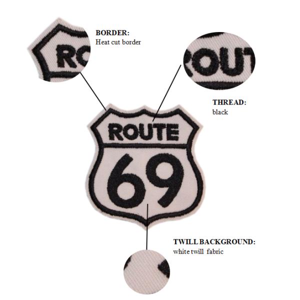 Baby Blue Embroidered Letter Patches Twill Fabric Retro Alphabet For Clothes