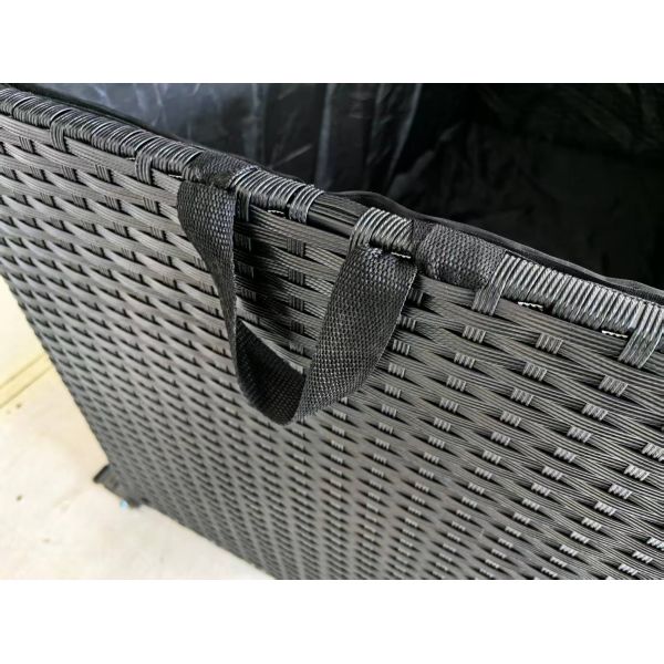 Garden Storage Box with Lid (124x14x59cm) Wicker Chest for Home Organization Blanket Toy & Clothes Storage & Decor