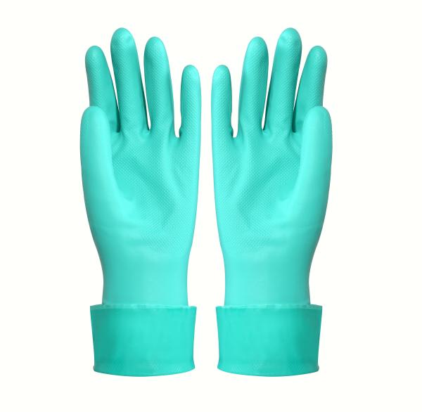 Reusable Industrial Unlined Nitrile Rubber Gloves Chenical Resistant Cut Reisitant