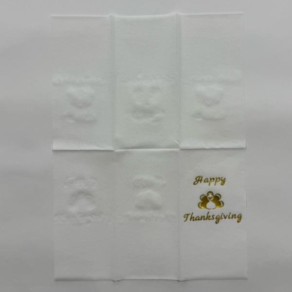 Gold Foil Airlaid Paper Napkins 33*40cm 2 Ply Dust Free Food Safe