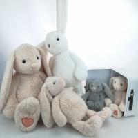 Child Friendly Soft Animal Toys Plush White Black Bunny Baby Infant Stuffed Animal Gift Toys