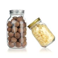Embalagem de alimentos de alta qualidade e transparente Armazenamento Jar de vidro redondo Mason com tampa de alumínio