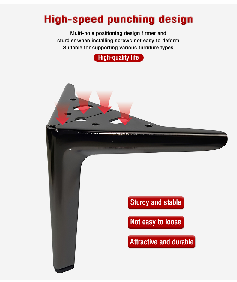 Custom Furniture Hardware Metal Iron & Steel Sofa Support Legs New Style Furniture Heightening Leg Accessories
