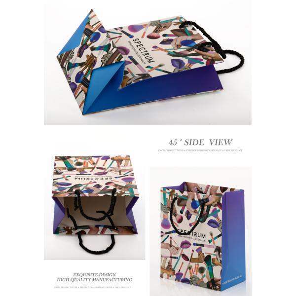 Fashionable Full Color Printed Paper Bags For Cosmetic Products Packaging