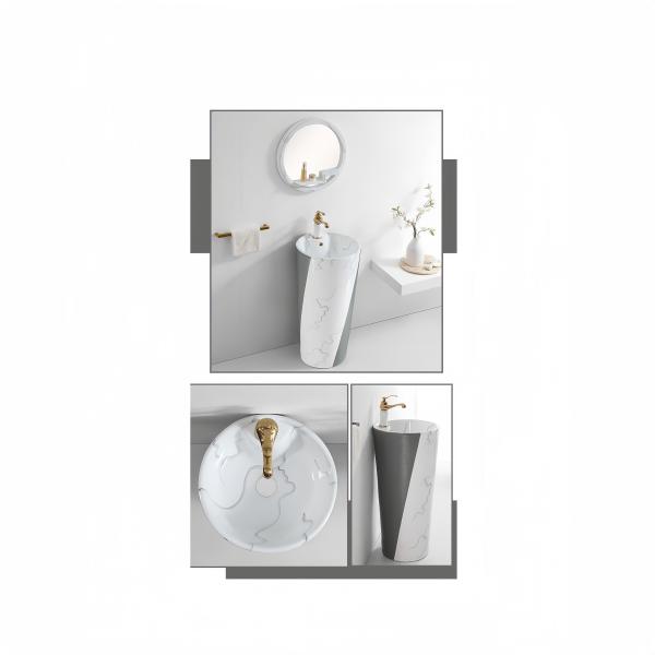 Small Round Ceramic Basin European Style Bathroom Sink for Home Hotel or Restaurant