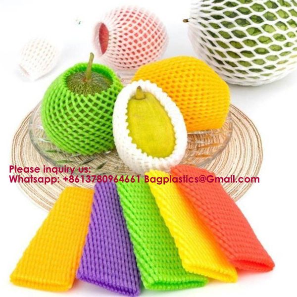 Fruit Foam Mesh Wrap Premium Quality Eco-Friendly Polyethylene Foam Fruit Nets For Fresh Produce Protective Packaging Agriculture Storage Shockproof Foam Protective Cover, Orange, Apple, Pear, Peach