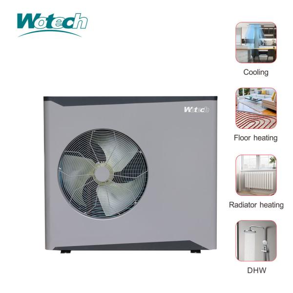 Wotech 220V 15kw Air To Water Heat Pump Monoblock R290 Euro Standard DHW Heat Pump