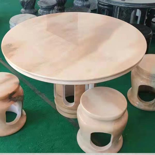 Chinese Style Natural Granite Stone Outdoor Garden Stone Table Round Shape