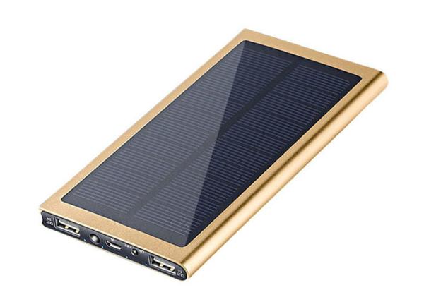 Metal Portable Solar Power Bank , Customized Solar Mobile Phone Charger