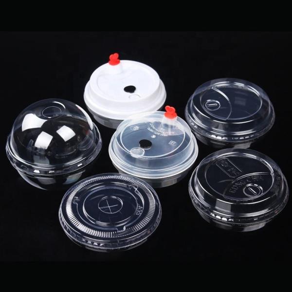 In Stock Disposable Clear Pet Plastic Bubble Tea Cup Lids