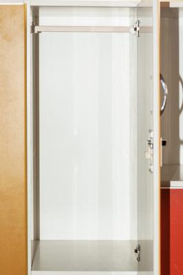 Red Door PVC Material Employee Storage Lockers Sturdy Four Tier Lockers For GYM