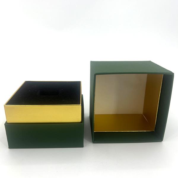 Custom Green Square Cosmetic Box for Aromatherapy Candles