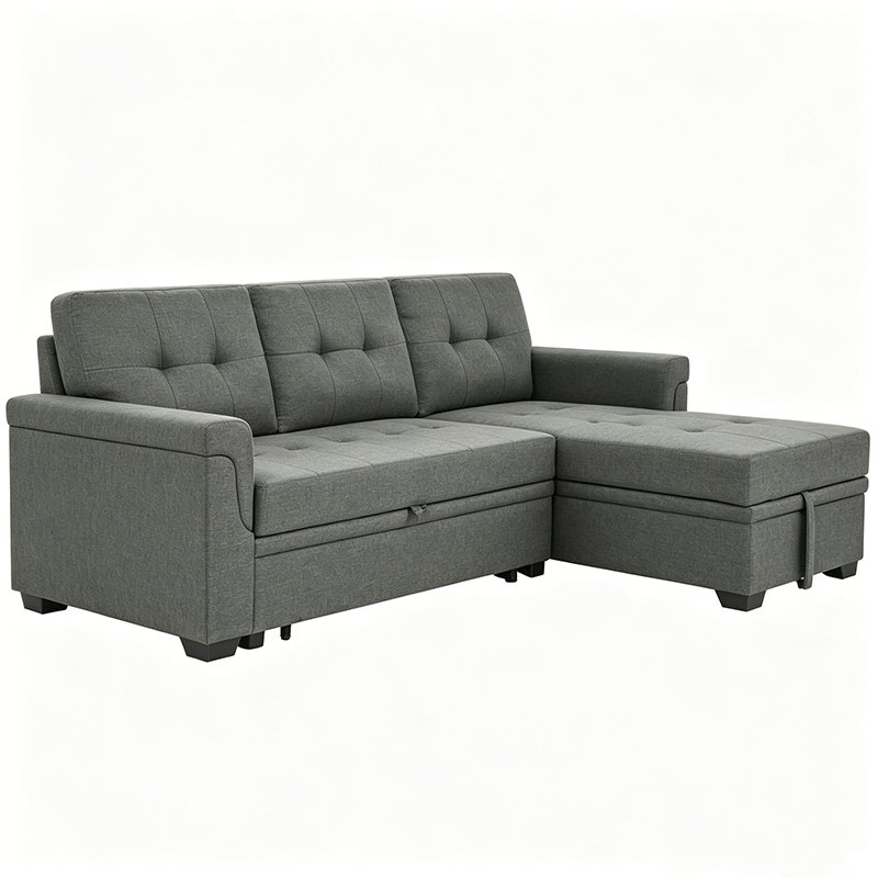 Effortless Conversion Linen Pull out Sofa Bed for Student Shared Dormitory