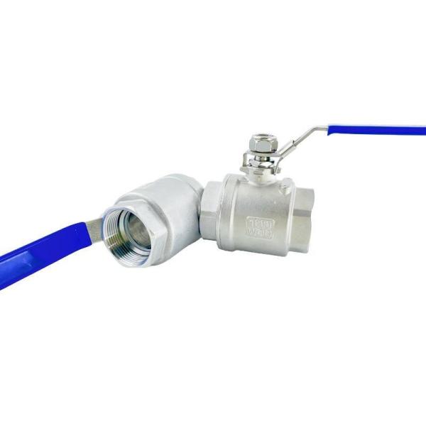 Vente rapide en acier inoxydable 2pcs soupape à bille filetée femme avec norme ISO9001