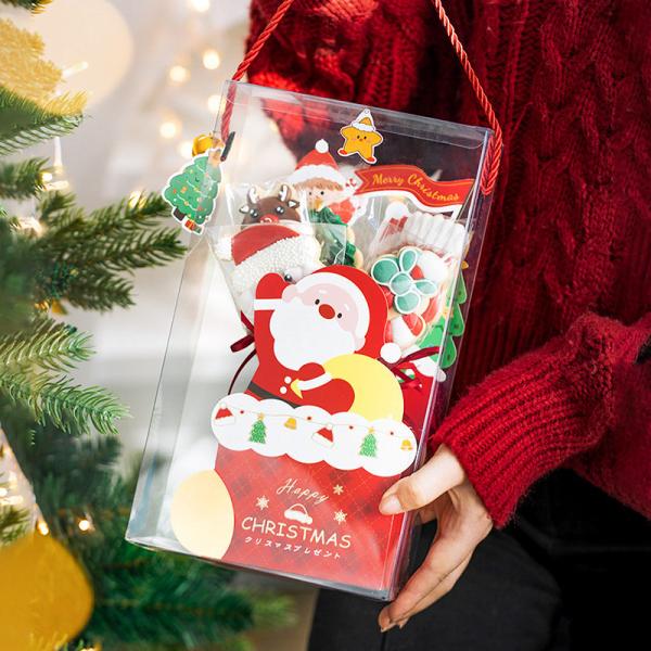 Santa Lollipop Bouquet Box Christmas Surprise Candy Gift Set Red Handheld Packaging