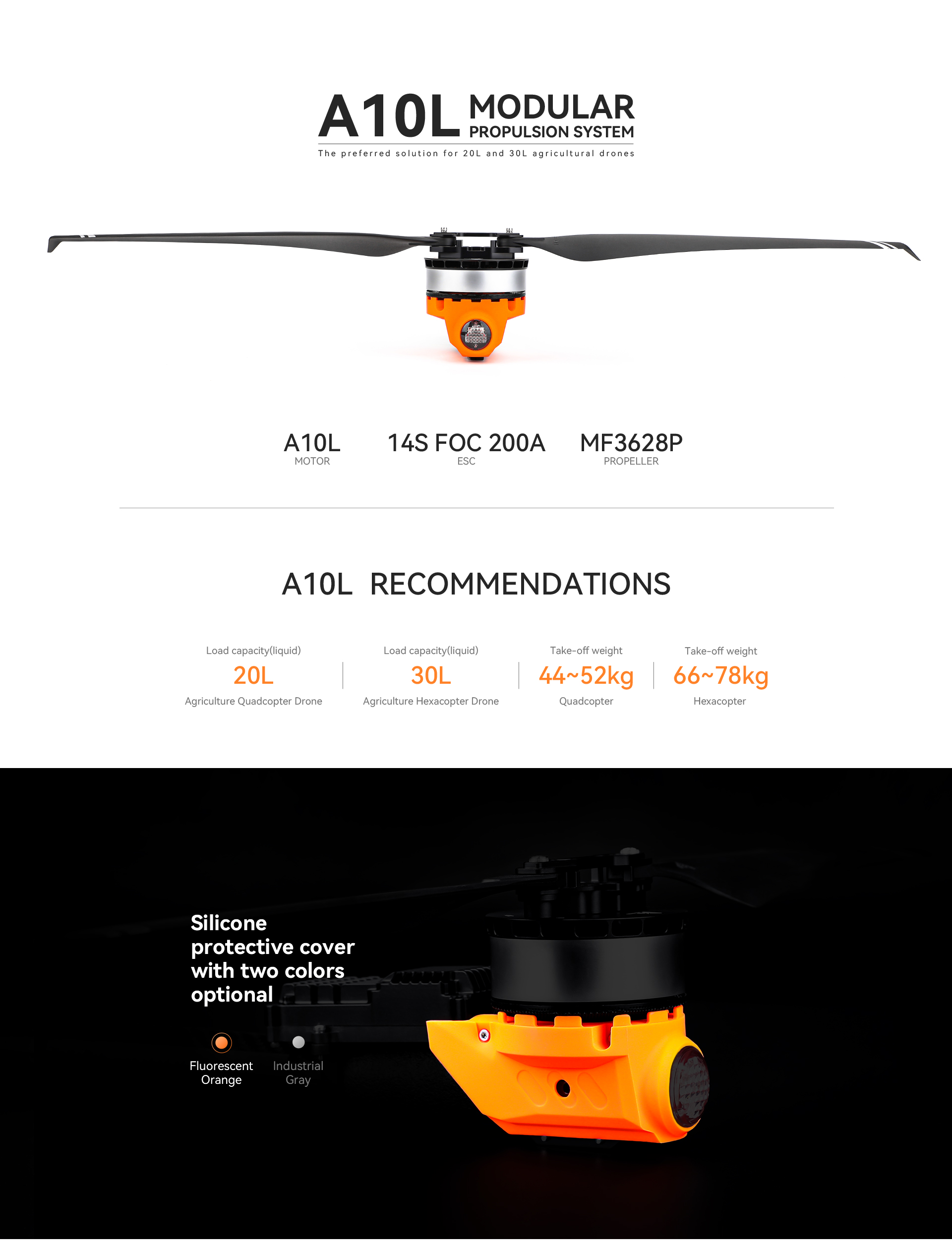 T-MOTOR A10L 12S 14S High Powerful Bldc Hexacopter Brushless Quadcopter UAV Agriculture Drone Motor Combo Kit for Beginner