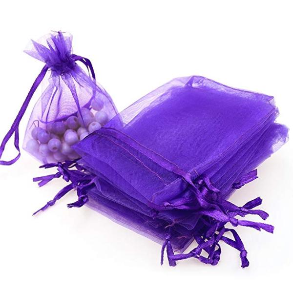 Organza Sheer Mini Mesh Drawstring Bags Beautiful Elegant  With Ribbon Strip