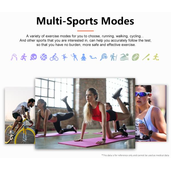 1,69» Smartwatch контроля кровяного давления браслета 128M тарифа сердца TFT BT5.0 умных