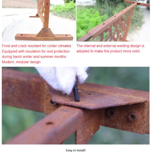 Decorative Outdoor Privacy Art Corten Steel Garden Screen Laser Cut