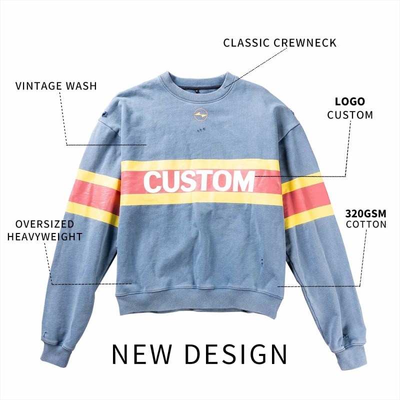 Oversized Hoodie Sweatshirt Distressed Vintage Wash Pullover For Men