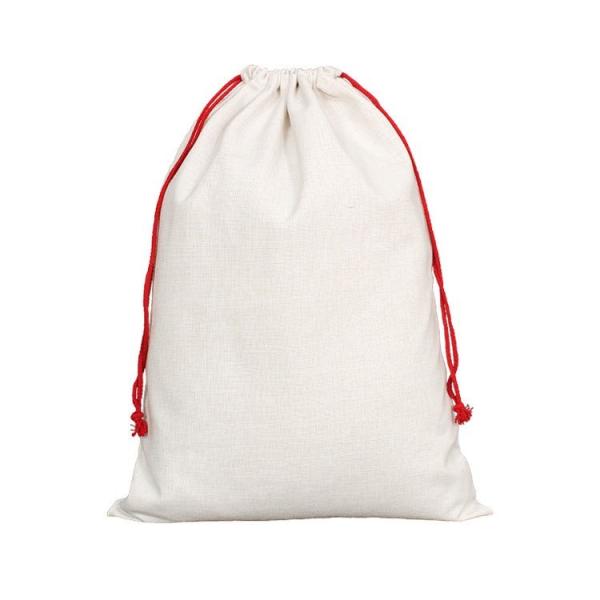 DIY Custom Blank Linen Christmas Drawstring Bags For Sublimation Printing