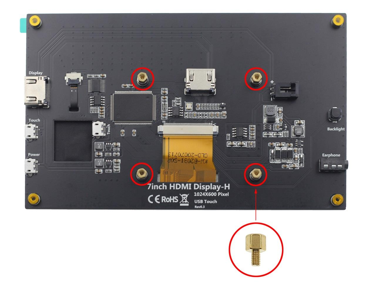 8 Inch HDMI Display 1280*800 Resolution 5 Point Capacitive TouchScreen