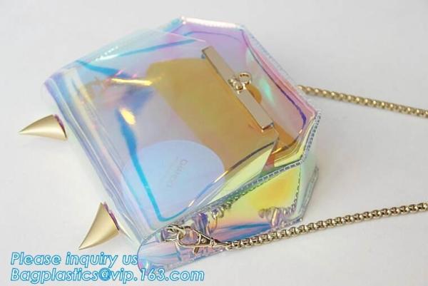 laser PVC new material printing shoulder tote bag, Girls Shoulder Tote Beach Bag, Ladies Transparent PVC Beach Handbag