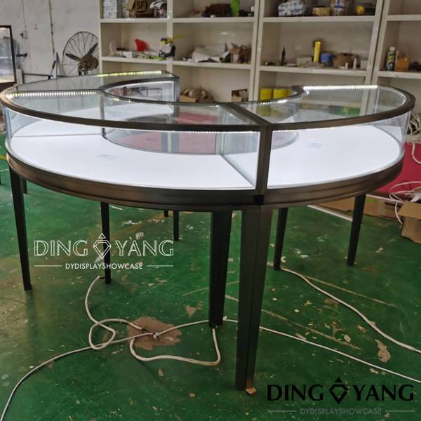 Casas de vidro circulares D2100XH960MM para visualização de jóias