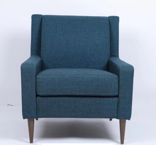 Customized Modern Armchair Fabric Wood Frame Elegant Velvet
