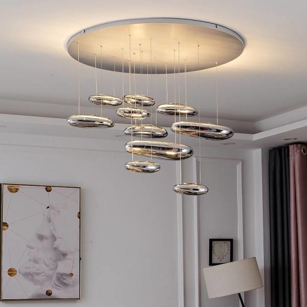 D60 D80 D100 D120cm Modern Pendant Light Living Room Bedroom Acrylic Chandelier