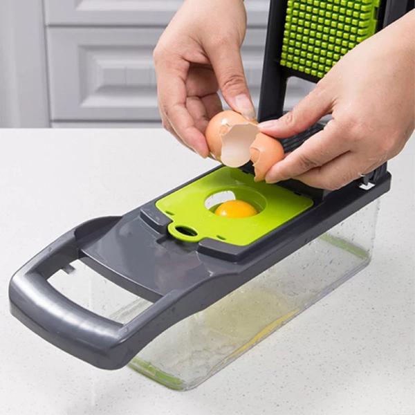 Metal Vegetable Chopper Onion Cutter Multifunctional Slicer Grater With Colander Basket