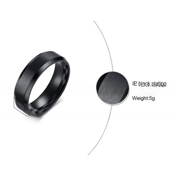 Wedding Stainless Steel Rings Plain Beveled Edges Matte Finished Brushed 8mm 6mm for Anniversary