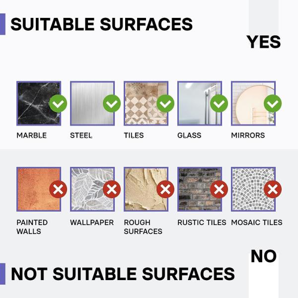 Scratch Resistant Stainless Steel Multifunctional Hooks Adhesive Shower Organizer for Kitchen and Bathroom