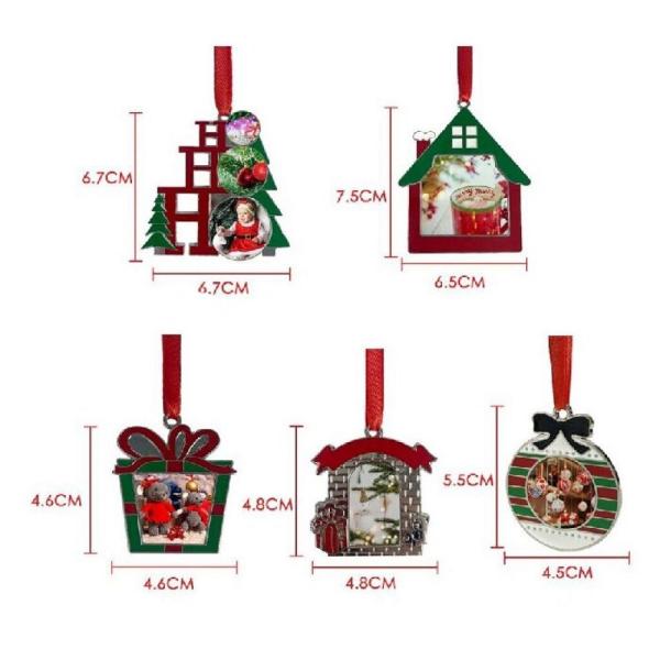 Customized Blank Sublimation Metal Christmas Ornaments DIY Christmas Gifts
