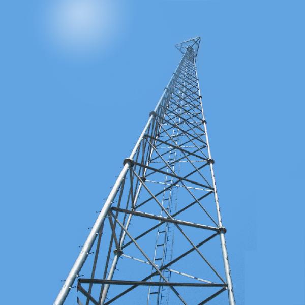 Autossuficiente torre de aço tubular de 50M/S 60m