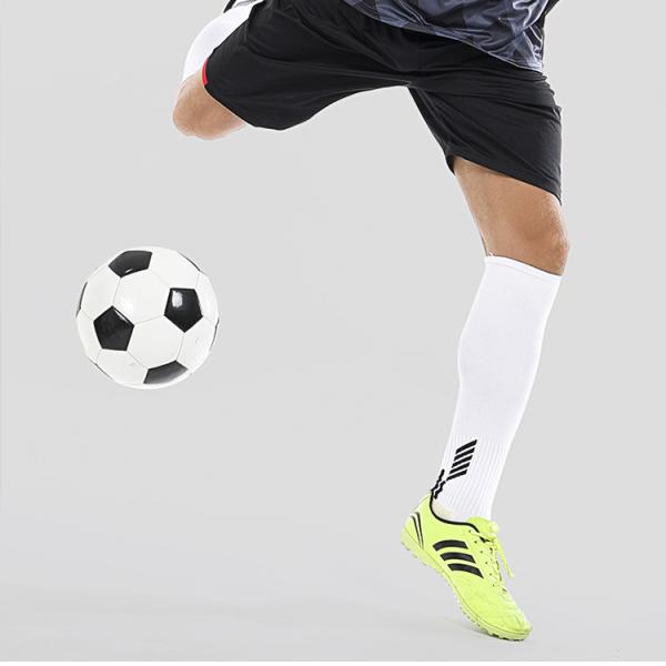Solid Polyamide Elastane Fabric Soft Anti Slip Soccer Sport Football Grip Long Socks