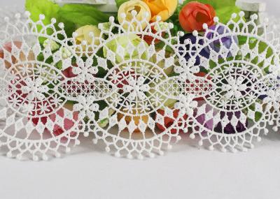 Projeto químico floral nobre do bordado da guarnição do laço do ilhó do poliéster para o artesanato