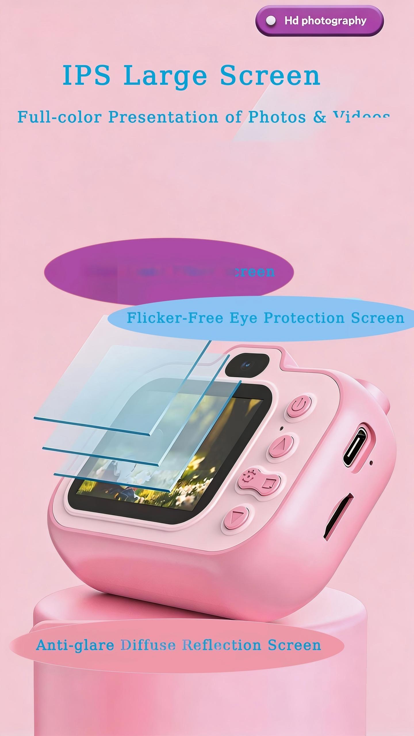 DLC Kids Digital Camera CMOS MicroSD 9600W Dual Lens 1080P HD Video 2.0