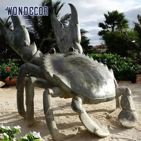 Sculpture de grande taille en crabe de bronze d'illustration de décoration animale de jardin meilleure