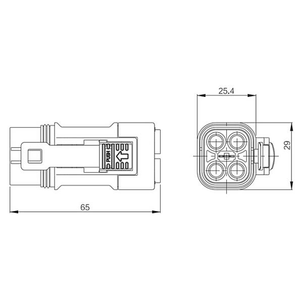 Poka Yoke 2 Pin 120A EV Battery Connector Plug Waterproof