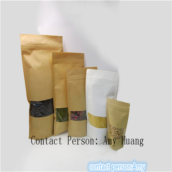 k White Kraft Paper Snack Bag Packaging Environment Friendly