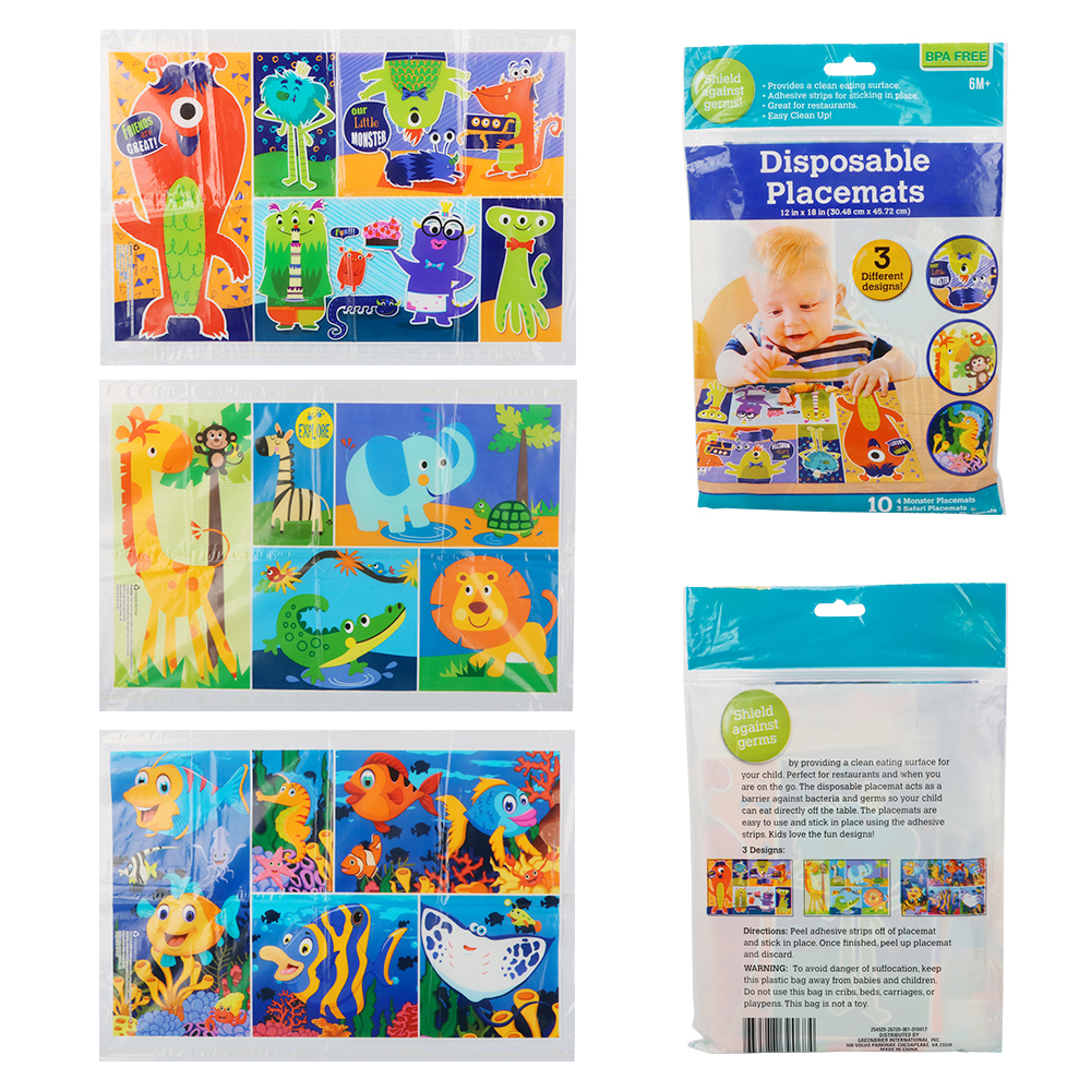 Disposable Kids Stick-on Table Cover 14x18 Inch