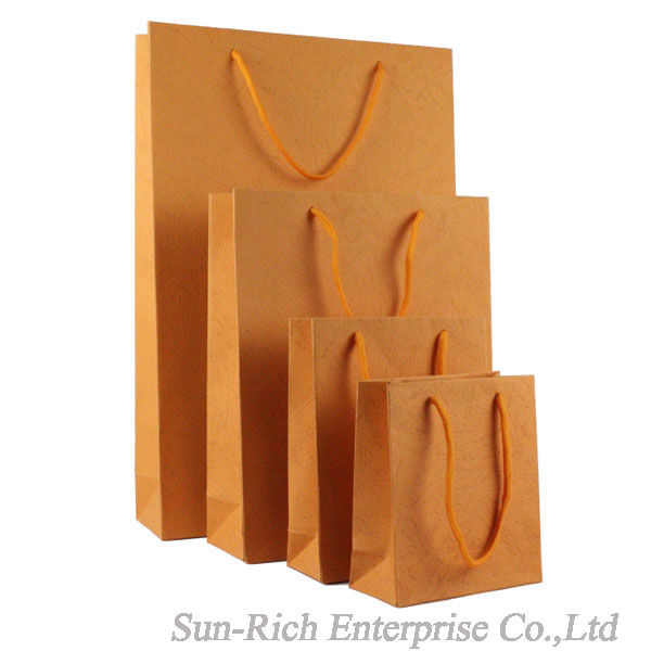 Wholesale Orange color paper bag gift bag Custom Logo available
